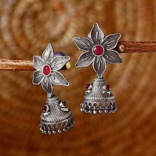 Flower Design Jhumka Set