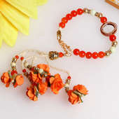 2nd Product in Flower Pearls Rakhi Combo For Bhaiya Bhabhi