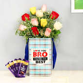Mixed Roses and Chocolates Combo for Brother