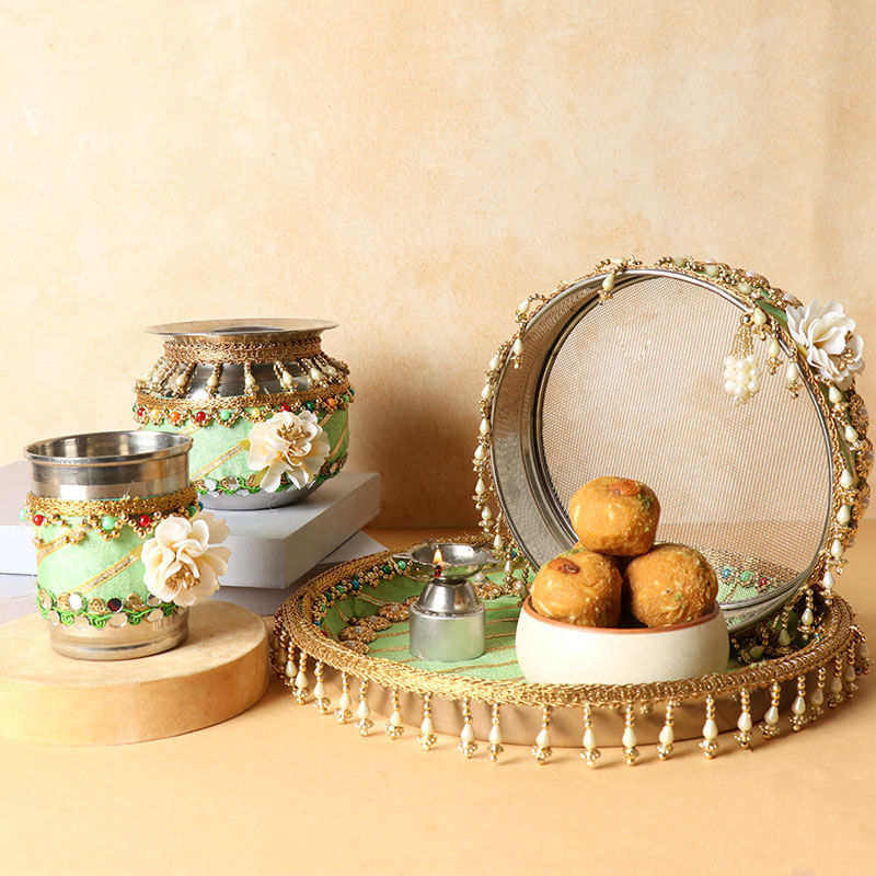 Karwa Chauth Thali Set Online | Buy Karwa Chauth Thali