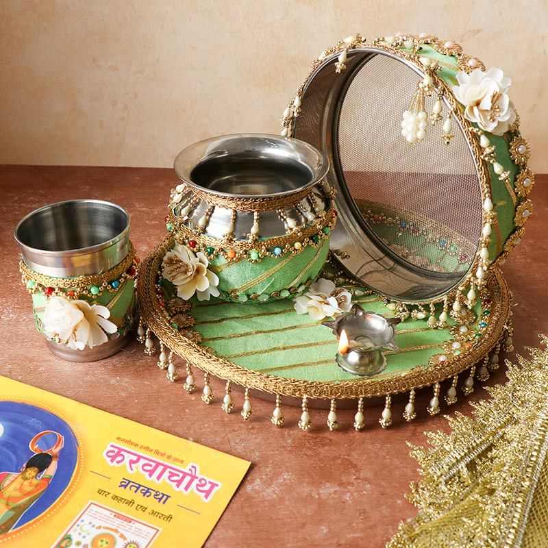 Karwa Chauth Thali Set Online | Buy Karwa Chauth Thali