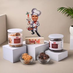 Foodie Dad Caricature With Cookies-UAE