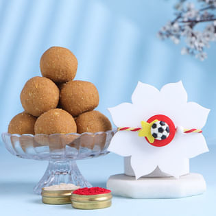 Football Kids Rakhi With Besan Ladoo
