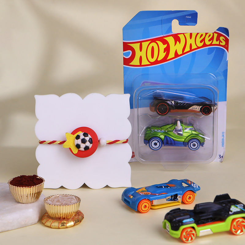 Football Kids Rakhi With Hot Wheels Cars