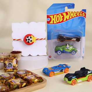 Football Kids Rakhi With Hot Wheels N Sweets