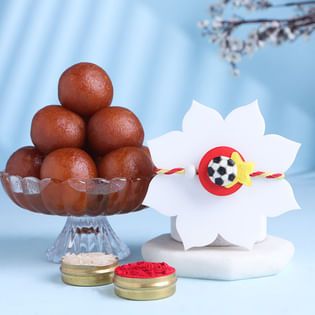 Football Rakhi N Gulab Jamun Combo-Canada