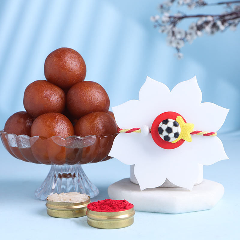 Football Rakhi N Gulab Jamun Combo-Australia