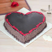 Marriage Anniversary Heart Shape Chocolate Cake