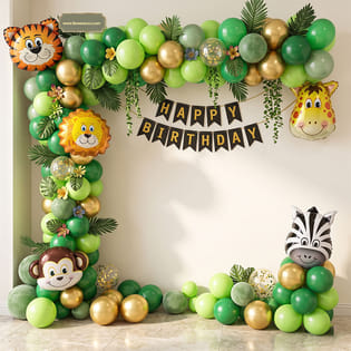Forest Theme Birthday Balloon Decor