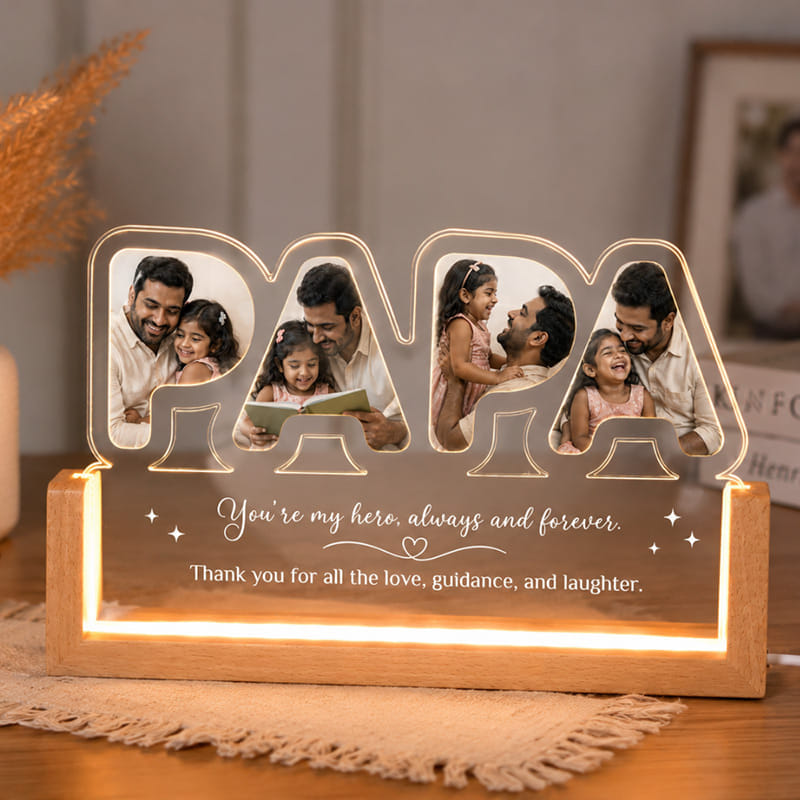 Forever Hero Led Photo Lamp For Dad