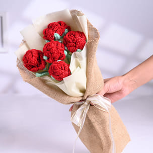 Forever Red Crochet Flowers