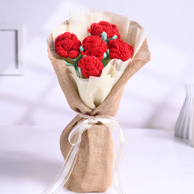 Forever Red Crochet Flowers