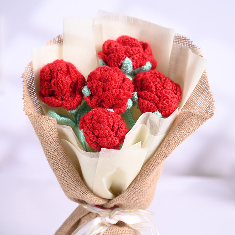 Forever Red Crochet Flowers