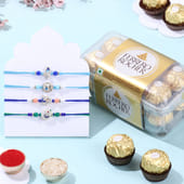 Four Morpankh Rakhis With Ferrero Rocher