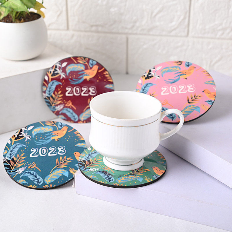 Four Botanical Design Coasters