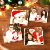 Four Personalised Xmas Coasters
