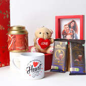 Frame Choco Keychain With Tea N Mug On Tray Personalise Gift for Valentine