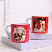 Order Personalised Rakhi Online - Frame Coffee N Two Mugs With Two Beads Rakhi in India
