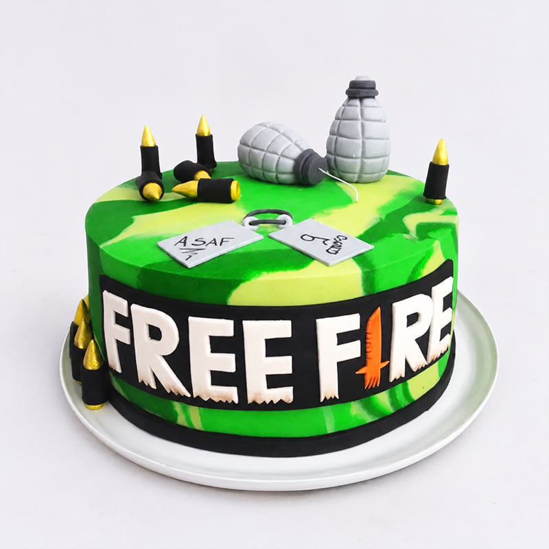 Free Fire Gaming Action Cake