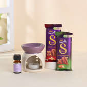 French Lavender Oil Burner N Silk Chocolates Combo