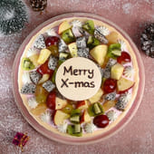 Fresh Fruit Christmas Drip Cake 