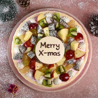 Fresh Fruit Christmas Drip Cake 