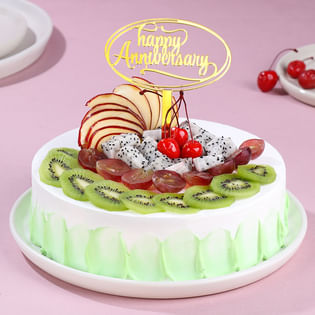 Fresh Fruits Anniversary Cake