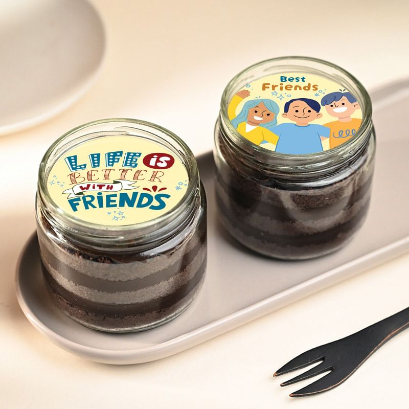 Friends Forever Chocolate Jar Cakes