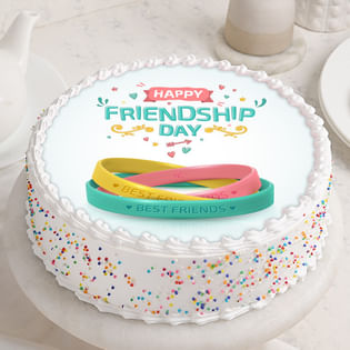 Friendship Day Bands n Sprinkles Photo Cake