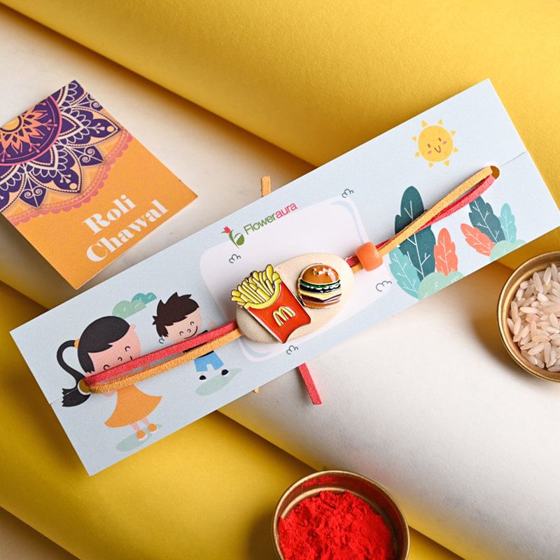 Order Quirky Rakhi for Kids online - Fries N Burger Rakhi