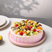Pink Fruit Cake in round shape