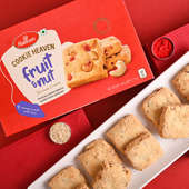 Send Designer Rakhi Online in India - Fruit N Nut Cookies With Two Rakhis