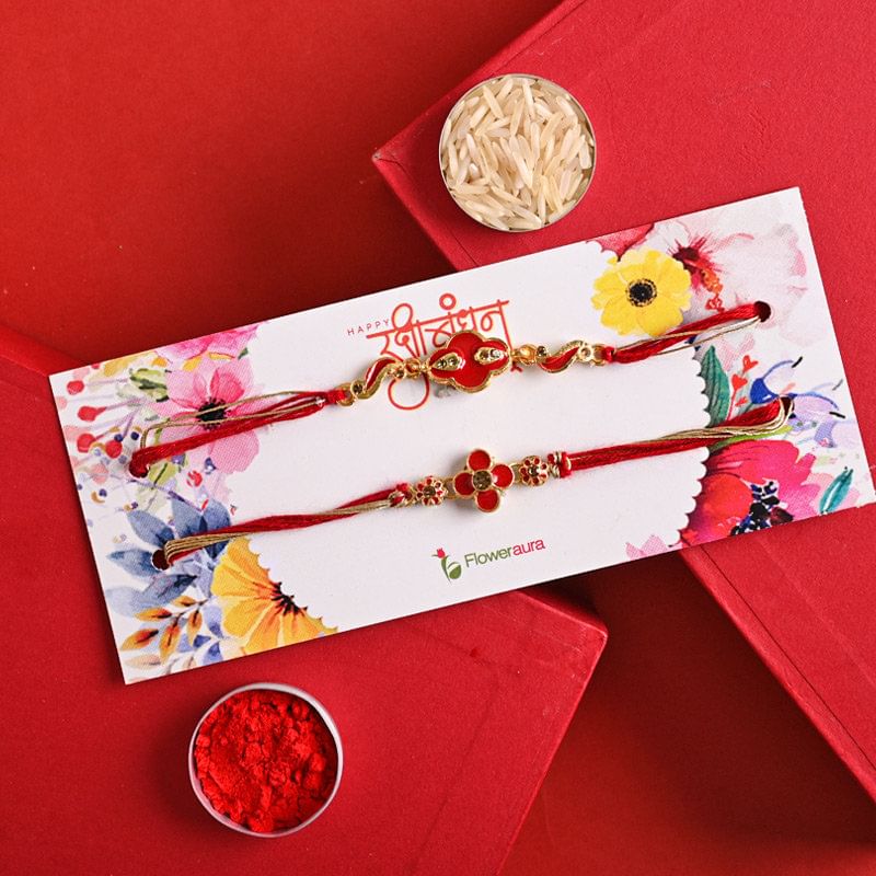 Send Designer Rakhi in India - Fruit N Nut Cookies With Two Rakhis