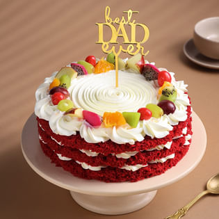 Fruity Red Velvet Cake For Dad