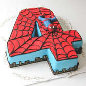 number 4 spiderman cake for kids
