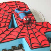 spiderman number cake for kids birthday