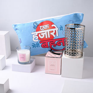 Personalised Raksha Bandhan Pillow with Scented Candle
