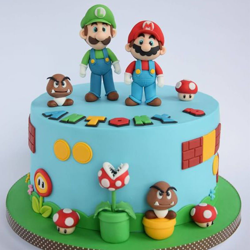 Gaming Euphoria Mario Fondant Cake