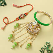 Ganesh Bhaiya Bhabhi Gotawork Rakhi Set