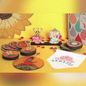Ganesh Ji N Laxmi Ji Idols With Happy Diwali Essentials