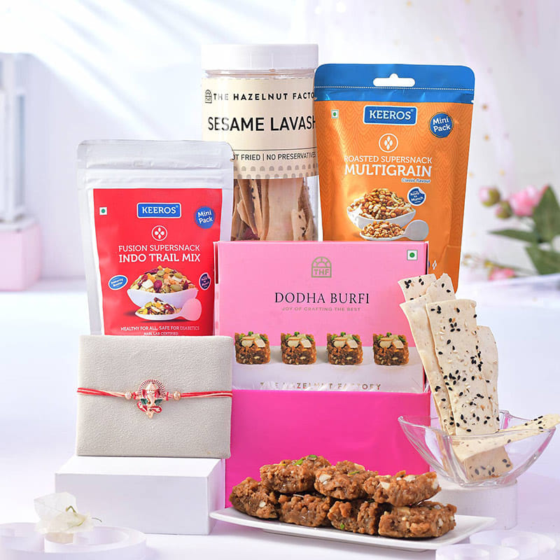 Ganesha Blessings Rakhi Hamper with Festive Treats