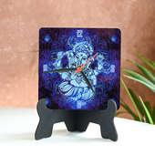 Ganesha Blue Table Clock