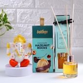 Ganesha Dome With Hazelnut Rocks N Reed Diffuser