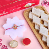 Ganesha Grace Rakhi With Kaju Katli