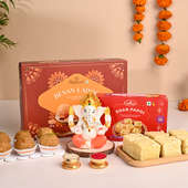 Ganesha Idol Besan Ladoo N Soan Papdi Hamper