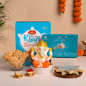 Ganesha Idol With Kaju Katli N Jeera Khari