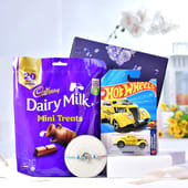 Ganesha Kids Rakhi With Hot Wheels N Mini Treats