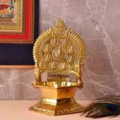 Ganesha N Ashtalakshmi Brass Diya