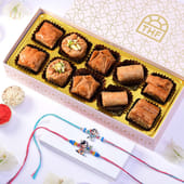 Ganesha N Kanha Rakhis With Assorted Baklava