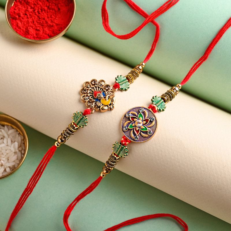 Send Ganesha n Mandala Rakhis - Fancy Rakhi for Brother online